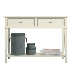 Franklin console table with 2 drawers in white