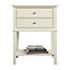 Franklin end table with 2 drawers in white