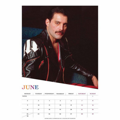 Freddie Mercury 2025 A3 Wall Calendar Multicoloured (One Size)