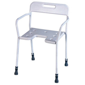 Free Standing Height Adjustable Steel Framed Shower Chair - 190kg Weight Limit