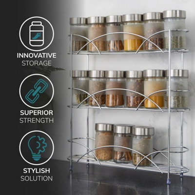 Free Standing Herb Spice Rack in Chrome Plated DIY at B Q