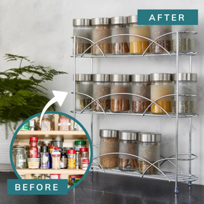 Free Standing Herb Spice Rack in Chrome Plated DIY at B Q