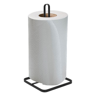 Free Standing Kitchen Paper Towel Roll Holder Organiser Stand Storage Rack Black