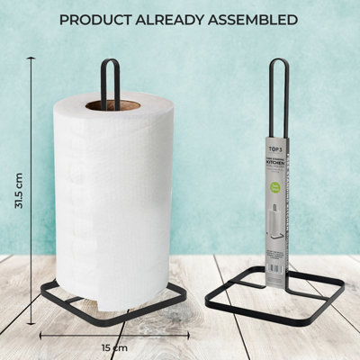 Free Standing Kitchen Paper Towel Roll Holder Organiser Stand Storage ...