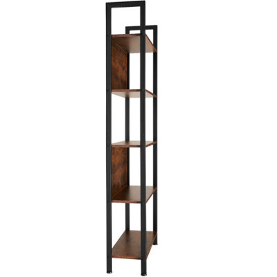 Free-standing presentation shelf Westport 62x24x165.5cm with 5 shelves - Shelf standing shelf - Industrial wood dark rustic