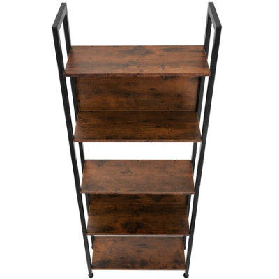 Free-standing presentation shelf Westport 62x24x165.5cm with 5 shelves - Shelf standing shelf - Industrial wood dark rustic