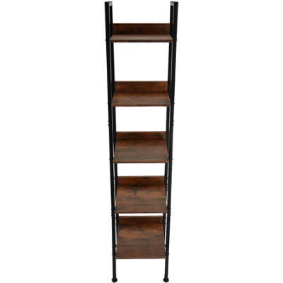 Free standing shelf Chatham - With 4 to 5 tiers - Ladder shelf standing shelf - 355 x 315 x 1705 cm Industrial wood dark rustic