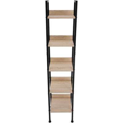 Free standing shelf Chatham - With 4 to 5 tiers - Ladder shelf standing shelf - 355 x 315 x 1705 cm industrial wood light oak Sono