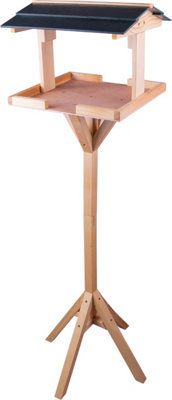 Free-Standing Wooden Bird Feeding Table