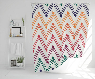 Freehand horizontal zigzag and chevron stripes (Shower Curtain) / Default Title Price Comparisons | Compare The Build