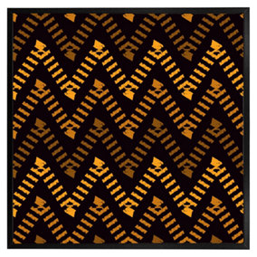 Freehand horizontal zigzag chevron stripes boho chic (Picutre Frame) / 16x16" / Brown