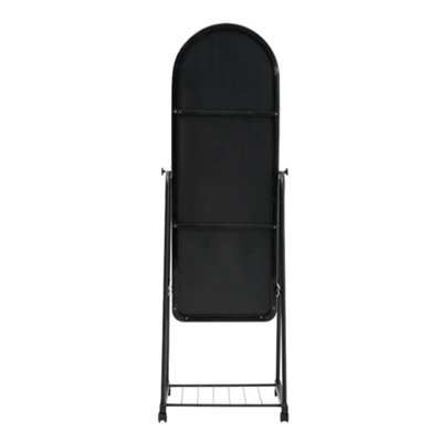 Freestanding Arch Full Length Mirror with Storage Shelf in Wheel 45 x 160 cm