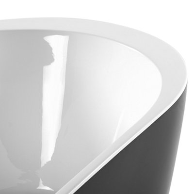 Freestanding Bath 1600 x 750 mm Black NEVIS