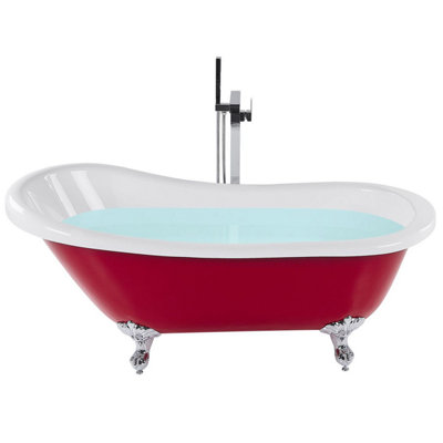Freestanding Bath 1700 x 760 mm Red CAYMAN