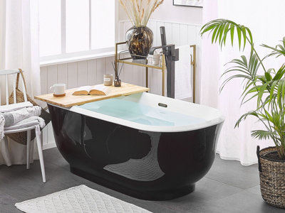 Freestanding Bath 1700 x 770 cm Black TESORO