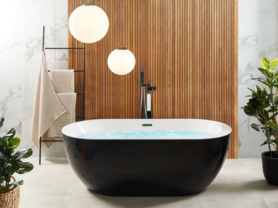 Freestanding Bath 1700 x 800 mm Black NEVIS