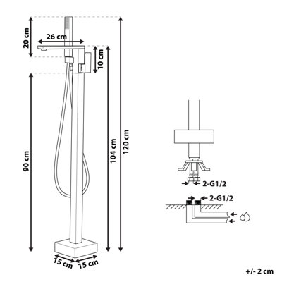 Freestanding Bath Mixer Tap Black DELLA