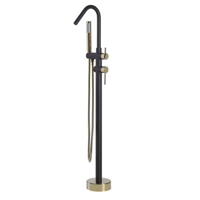 Freestanding Bath Mixer Tap Black Gold VICTORIA