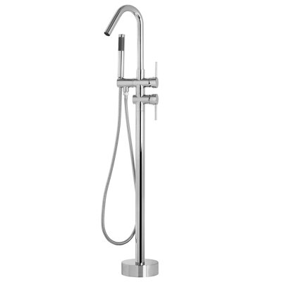 Freestanding Bath Mixer Tap Silver VICTORIA