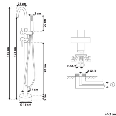 Freestanding Bath Mixer Tap White TUGELA