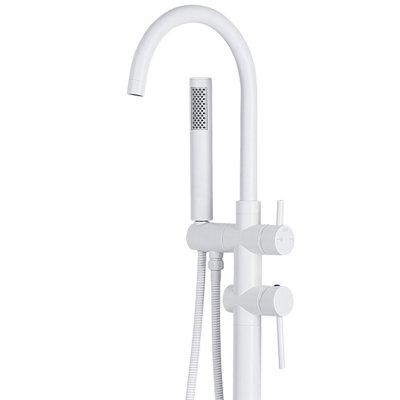 Freestanding Bath Mixer Tap White TUGELA