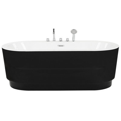 Freestanding Bath with Fixtures 1700 x 800 mm Black EMPRESA