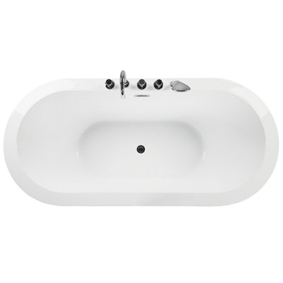 Freestanding Bath with Fixtures 1700 x 800 mm Black EMPRESA