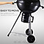 Freestanding Charcoal BBQ Grill Portable Cooking Smoker Cooker w/ Wheels