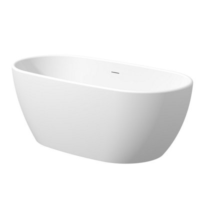 Freestanding Double Ended Bath Luxury Acrylic Bathtub & Waste White 1500x730mm