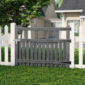 Freestanding Pedestrian Garden Gate Wooden Outdoor Fence Door 120cm W x 90cm H