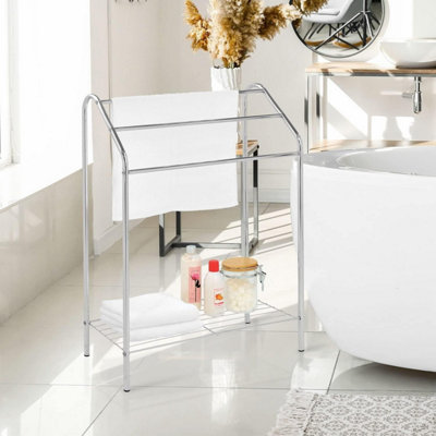 Towel bar with shelf chrome sale