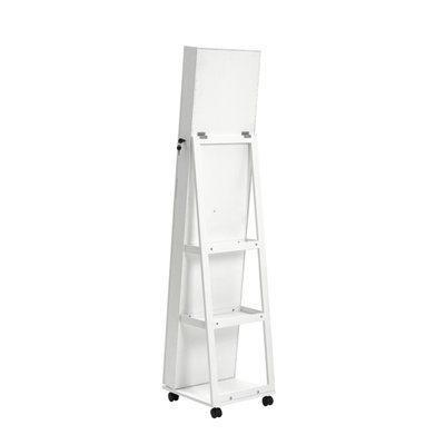 IRONCK LED Mirror Jewelry Cabinet Standing, 360° Swivel Lockable Jewelry Armoire With Full Length Mirror And Adjustable LED Lights, Jewelry