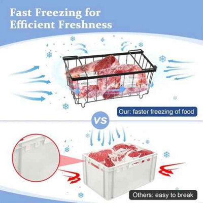 Freezer Stackable Storage Baskets Metal Wire Chest Freezer Organiser, 4 ...