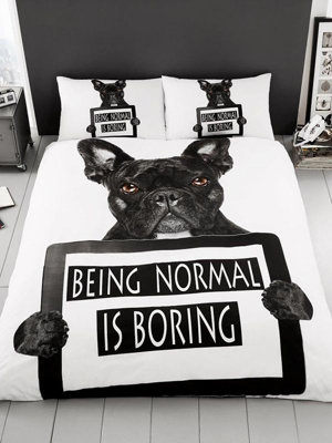 French Bulldog Double Duvet Cover and Pillowcase Set DIY at B Q