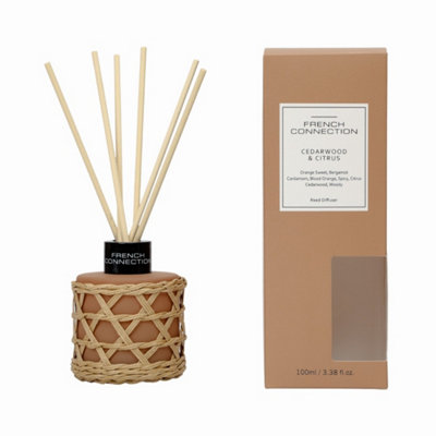 French Connection Cedarwood & Citrus Reed Diffuser 100ML Woven Rattan ...