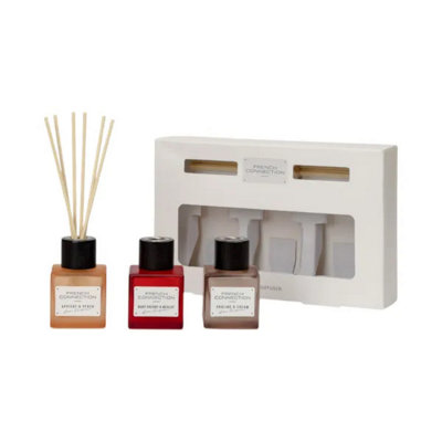 French Connection Trio of Reed Diffusers Gift Set 3x50ml Square Designml