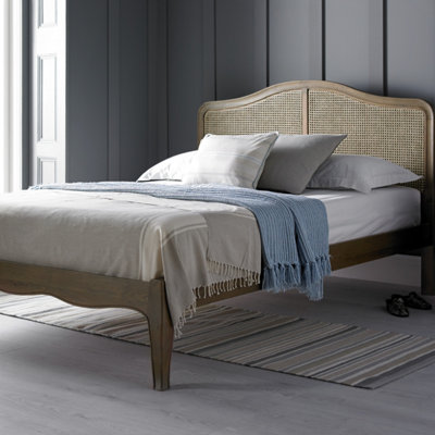 French Country Antique Loire Rattan Oak Bed Frame - LFE - Super King ...