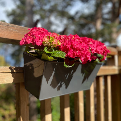 French Grey Balcony Hanging Planters (Set of 2)