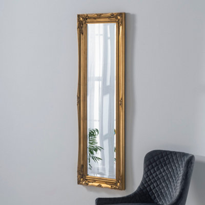 French Style Carved Mirror Gold 135x45cm