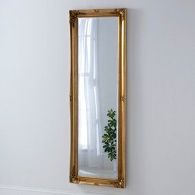 French Style Carved Mirror Gold 166x60cm