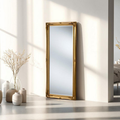 French Style Carved Mirror Gold 166x75cm