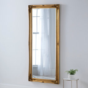 French Style Carved Mirror Gold 166x75cm