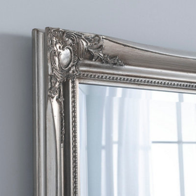 French Style Carved Mirror Silver 166x75cm
