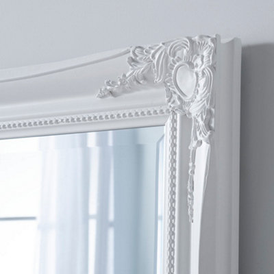 French Style Carved Mirror White 116x90cm