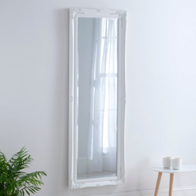 French Style Carved Mirror White 166x60cm