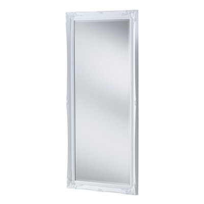 French Style Carved Mirror White 166x75cm