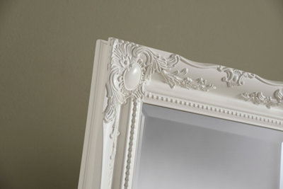 French style carved mirror white 90x65cm