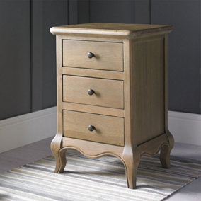 French Style Loire 3 Drawer Bedside Table