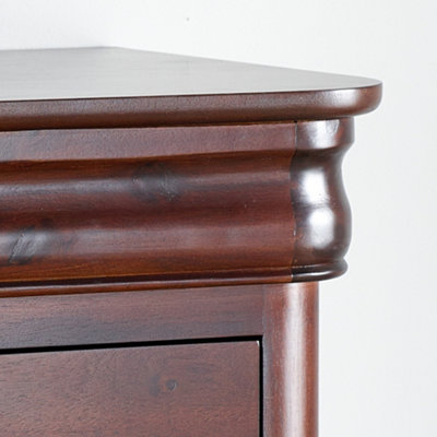 French Style Toulouse 2 Drawer Wooden Mahogany Bedside Table