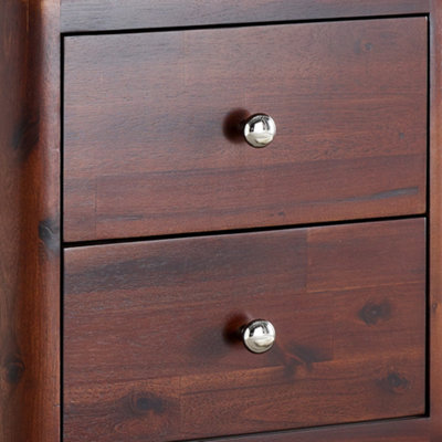 French Style Toulouse 2 Drawer Wooden Mahogany Bedside Table